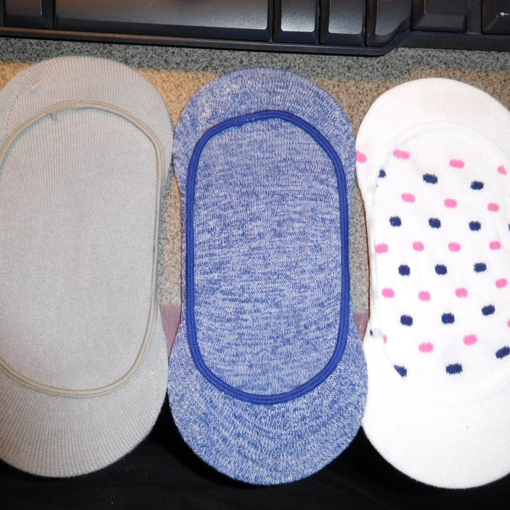 new 3 pair hue foot liners shoe liner one size fit
